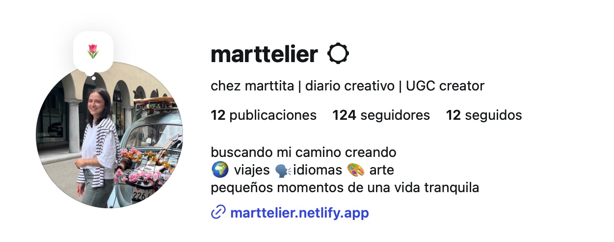 Captura de Instagram de marttelier como muestra de presencia de marca